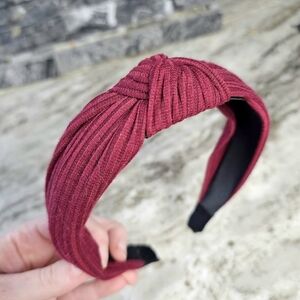 Jersey Knit Casual Top Knot Headband Sangria